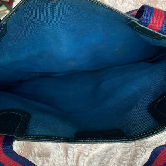 8️⃣0️⃣0️⃣Gucci Supreme Blue Web Coated Canvas Shoulder Tote - Picture 6 of 11